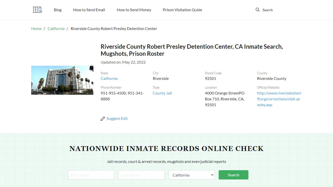 Riverside County Robert Presley Detention Center, CA ...